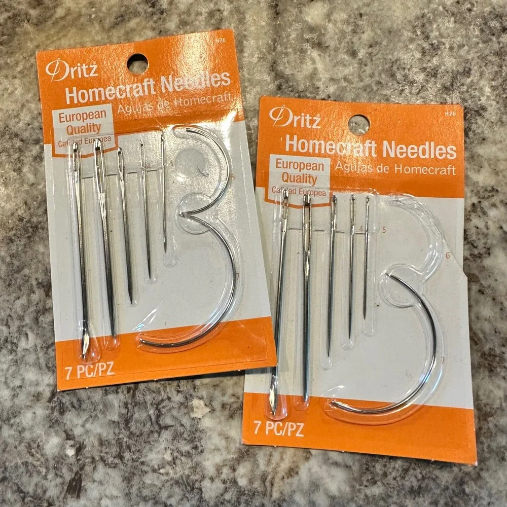 NWOT 2 Pack Dritz Homecraft Needles 7pc Set H76 Upholstery Leather Canvas Repair